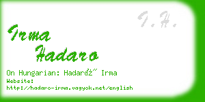 irma hadaro business card